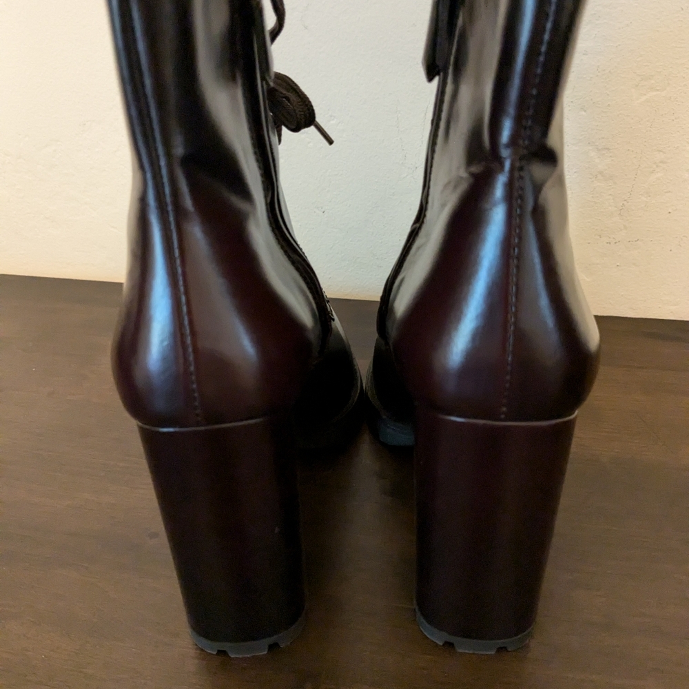 Prada - burgundy leather boots - Picture 5 of 8